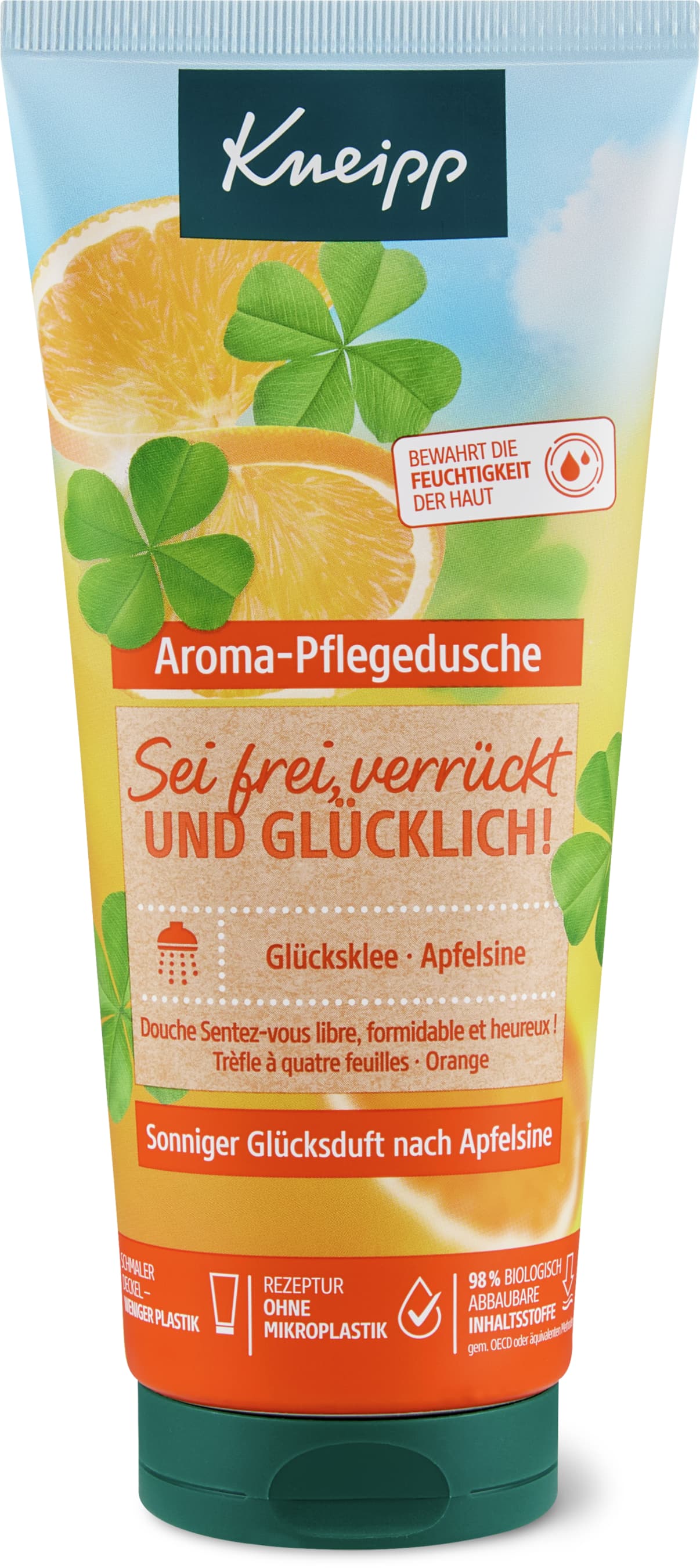 Kneipp Douche Sentez-vous libre, formidable et heureux! Trèfle à quatre feuilles et orange 200ml